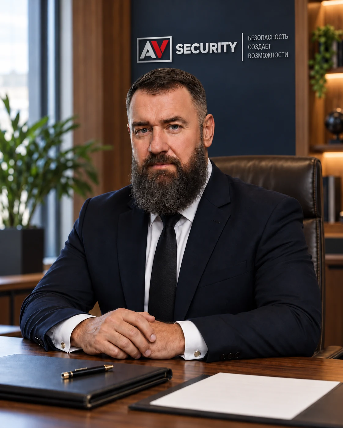 Руководитель AV-Security в кабинете компании